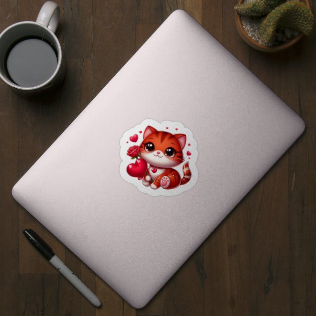 Perfect Valentine, Love Cat by Creatifly Graphic Tees